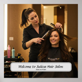  Elegant Hair Salon Custom Name Poster ポスター
