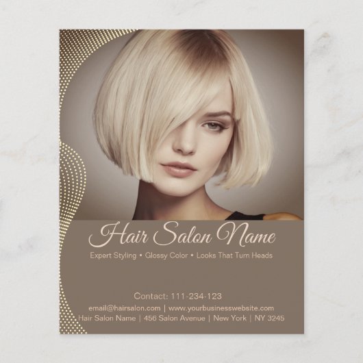 Elegant Hair Salon Flyer – Customizable Services チラシ (正面)