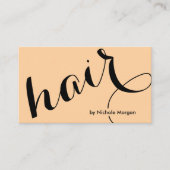 Elegant Hair stylist script orange 名刺 (正面)