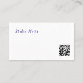 Elegant Hair Stylist Studio Moire QR Code 名刺 (裏面)