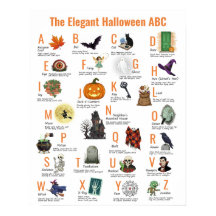 Elegant Halloween ABC Poster | Vintage 1950s Style