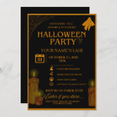 Elegant Halloween Party Invitation – Spooky Night  招待状 (正面/裏面)
