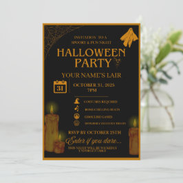 Elegant Halloween Party Invitation – Spooky Night  招待状