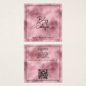 Elegant Hammered Pink Foil Salon Business Card (正面&裏面)