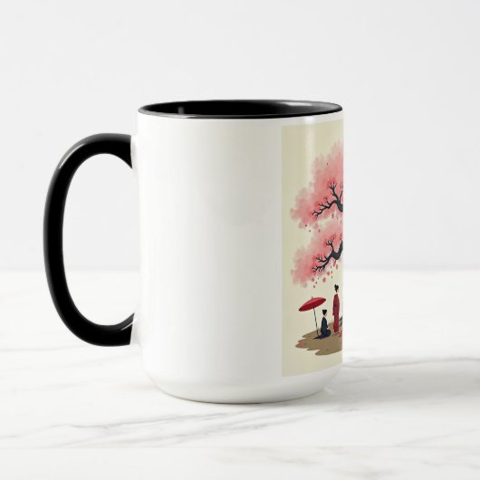 Elegant Hanami Cherry Blossom Mug マグカップ (左)