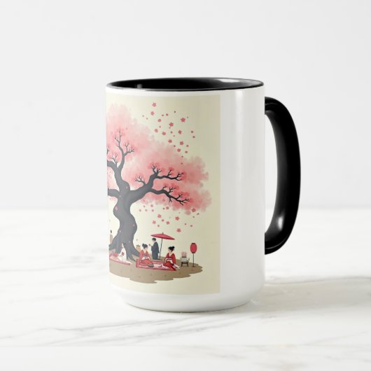 Elegant Hanami Cherry Blossom Mug マグカップ (正面右)