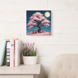 Elegant Hanami Cherry Blossom Wall Clock スクエア壁時計