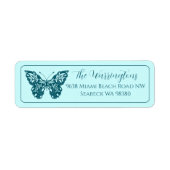 Elegant Hand Drawn Botanical Butterfly ラベル (正面)