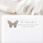 Elegant Hand Drawn Botanical Butterfly ラベル (インサイチュ)