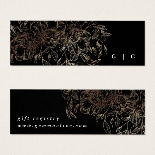 Elegant Hand Drawn Botanical Wedding Gift Registry (正面&裏面)