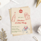 Elegant Hand Drawn Christmas Cocktail Party 招待状