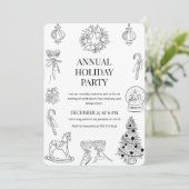 Elegant Hand-Drawn Christmas Party  招待状 (スタンド正面)
