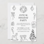 Elegant Hand-Drawn Christmas Party  招待状 (正面)