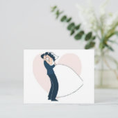 Elegant Hand-Drawn Couple Engagement  ポストカード (スタンド正面)