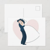 Elegant Hand-Drawn Couple Engagement  ポストカード (正面/裏面)