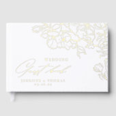 Elegant hand drawn floral botanical wedding ゲストブック (正面)