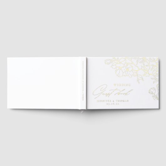 Elegant hand drawn floral botanical wedding ゲストブック (全面)