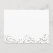 Elegant hand drawn floral sage green Recipe Card ポストカード (裏面)