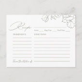 Elegant hand drawn floral sage green Recipe Card ポストカード (正面)