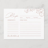 Elegant hand drawn floral terracotta Recipe Card ポストカード (正面)