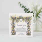 Elegant Hand-Drawn Floral Wedding Thank You Card サンキューカード (スタンド正面)