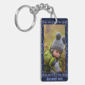 Elegant Hand Drawn Frame Custom Image キーホルダー (正面左)