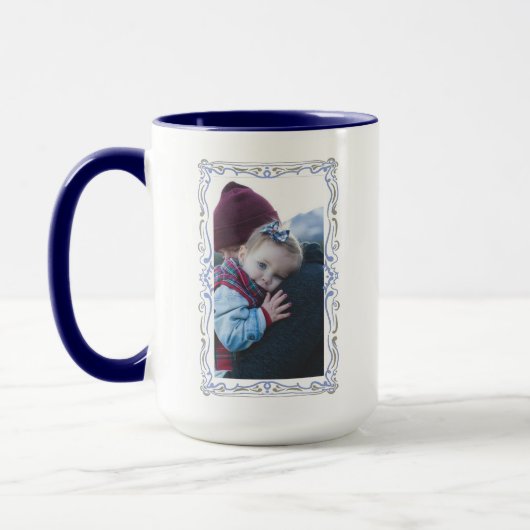 Elegant Hand Drawn Frame Custom Image マグカップ (左)