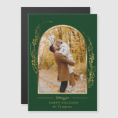 Elegant Hand Drawn Gold Holly Arch Photo (正面/裏面)