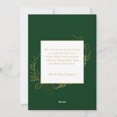 Elegant Hand Drawn Gold Holly Arch Photo シーズンカード (裏面)