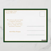 Elegant Hand Drawn Gold Holly Arch Photo 箔シーズンポストカード (裏面)