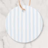 Elegant Hand Drawn Lemons Blue Stripes Thank You フェイバータグ (裏面)