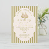 Elegant Hand Drawn Little Pear Girl Baby Shower 招待状 (スタンド正面)