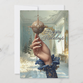 Elegant Hand & Ornament Holiday Card シーズンカード