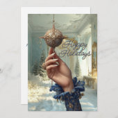 Elegant Hand & Ornament Holiday Card シーズンカード (正面/裏面)