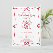 Elegant handdrawn Valentine's day party Invitation 招待状 (スタンド正面)
