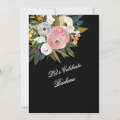 *Elegant Handpainted Floral 40th Birthday Party  招待状 (裏面)