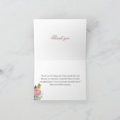 Elegant Handpainted Floral 60th Birthday Party  サンキューカード (内部)