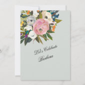 Elegant Handpainted Floral 65th Birthday Party  招待状 (裏面)