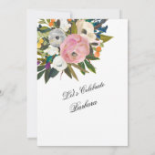 Elegant Handpainted Floral 95th Birthday Party 招待状 (裏面)