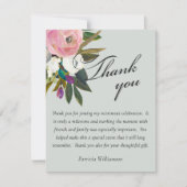 Elegant Handpainted Floral Budget Retirement サンキューカード (正面)