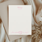 Elegant Handpainted Heart Wedding Note Card ノートカード