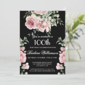 *Elegant Handpainted Roses 100th Birthday Party  招待状 (スタンド正面)