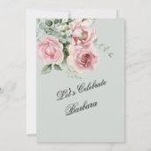 **Elegant Handpainted Roses 80th Birthday Party  招待状 (裏面)