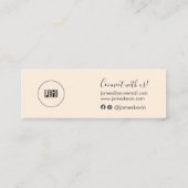 Elegant handwriting script  thank you blush card スキニー名刺 (裏面)