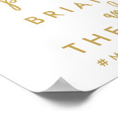 Elegant Handwritten Gold Wedding Invitation Sign ポスター (角)