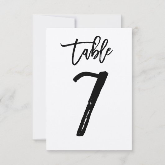 Elegant Handwritten Kraft Table Number Card | Tabl 招待状 (正面)