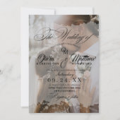 Elegant Handwritten Photo Wedding 招待状 (正面)