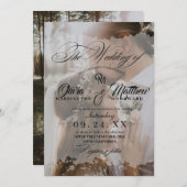 Elegant Handwritten Photo Wedding 招待状 (正面/裏面)