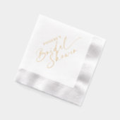 Elegant Handwritten Script Bridal Shower 箔ナプキン (左)
