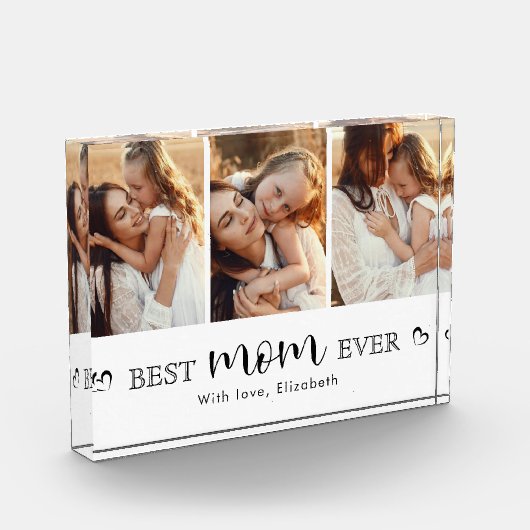 Elegant Handwritten Script Mother’s Day Keepsake フォトブロック (左)